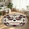 Halloween (19) Theme Round Crystal Velvet Rug Custom Name Text Personalized Floor Mat Home Decor Non Slip Crystal Carpet