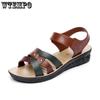 Sandals Women Summer Soft Bottom Non-slip Wedge Heel Ladies Simple Casual Sandals Comfortable and Lightweight Closure