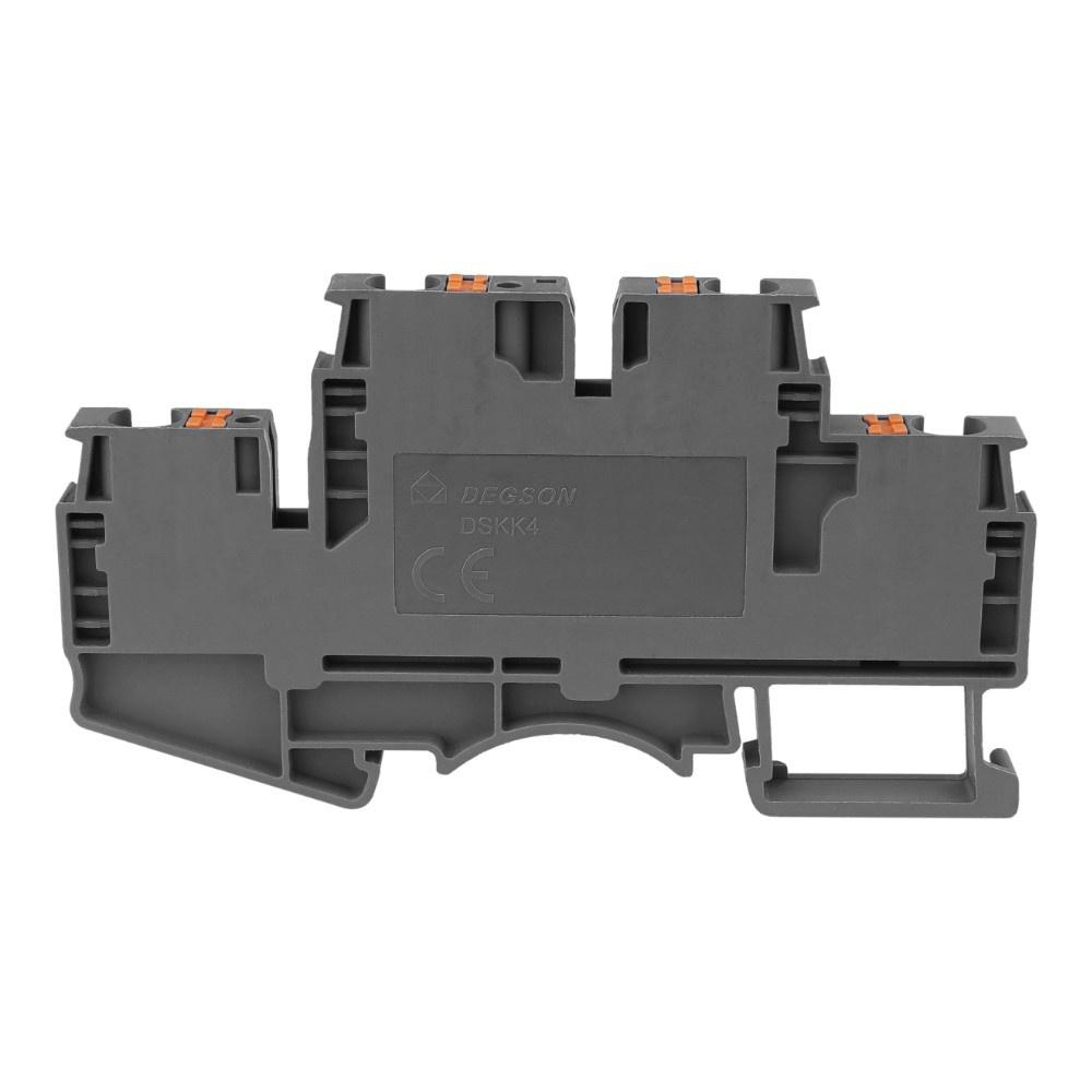Gray 4mm2 Double-deck 4-wire Terminal Block