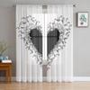 Шторы из тюля «Музыка и сердце» для украшения гостиной, современные вуалевые шифоновые шторы, прозрачные шторы для спальни
