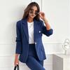 Women Suit Coat Lapel Long Sleeve Flap Pockets Suit Jacket Solid Color Single Button Office Lady Outwear