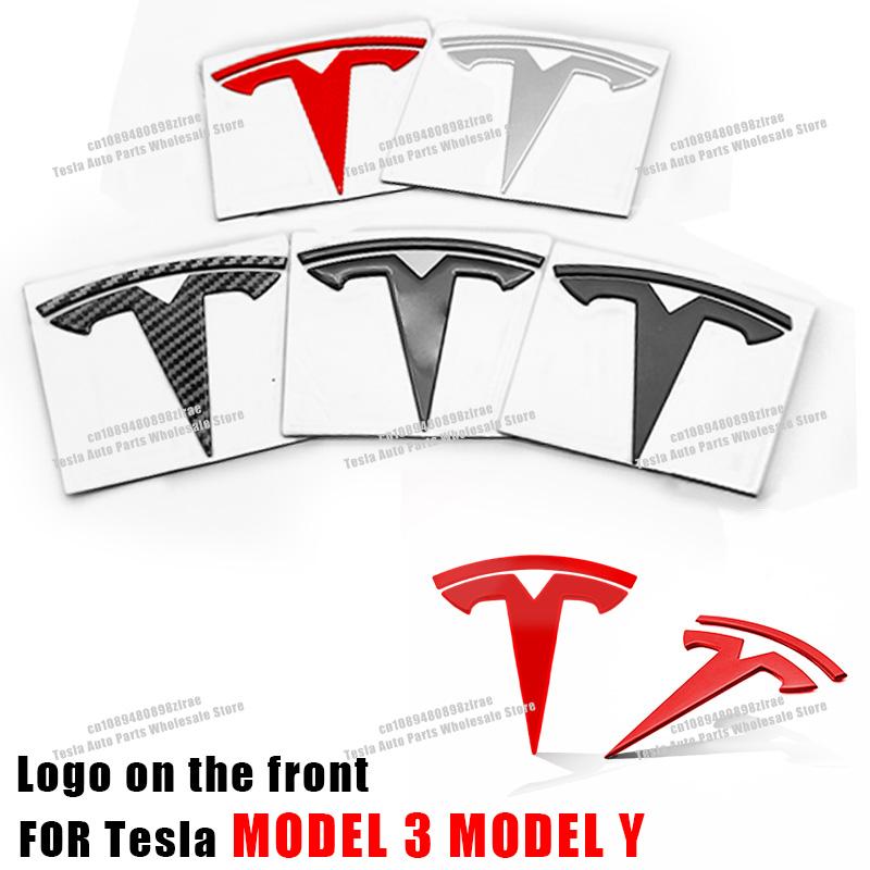 SGJPH1 For Tesla Model 3 Model Y Car Logo Badge Hood Front Grille Rear Trunk Decoration Sticker Accessories Cybertruck Roadster SpaceX