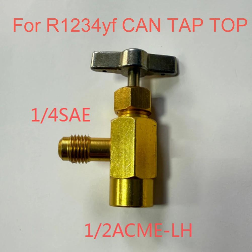 Brass Bottle Opener Compatible With For R1234yf Self-Sealing Cylinders 1/2 ACME-LH Thread For Safe AC Charging