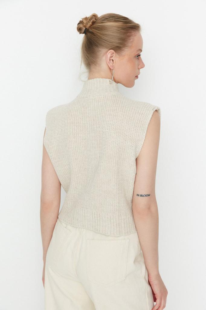 Женский модный стильный свитер, укороченный базовый трикотаж на молнии, жилет