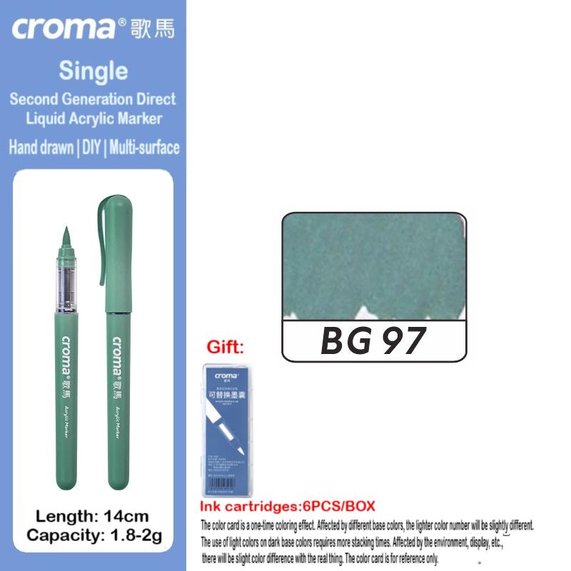 Набор многоразовых акриловых маркеров Croma 160/1 Colors с мягким наконечником, смываемые акварельные кисти, школьные принадлежности