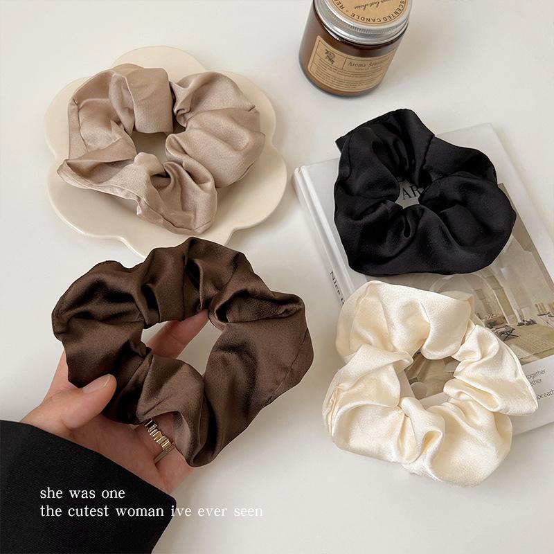 Silk Satin Hair Tie for Women - High-End Retro Bun and Hairstyle Elastic Band