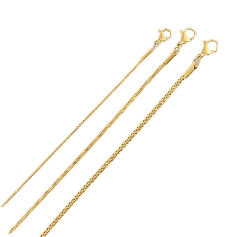 Ожерелье из круглой цепочки из титановой стали eManco — простой европейский/американский стиль для женщин и пар, длинная цепочка в виде змеиной кости, дизайн в виде ключицы.