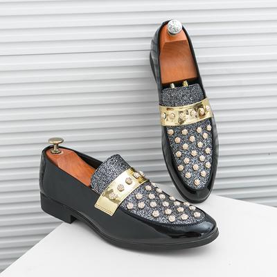 Модные роскошные брендовые новые мужские туфли с заклепками, черные панковские туфли на плоской подошве, мужские туфли ручной работы с шипами для вечеринки и свадьбы, мягкие мокасины