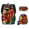 2026 World Cup Fan Backpack Set 3-in-1 Backpack Crossbody Bag Pencil Case Student School Bag Large Capacity Soccer Theme
