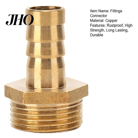 Threaded Hose Barb Fittings Brass Adapter Connector High Strength Barbed Adapters Rustproof Corrosion Resistant Male Accessories Leak Prevention