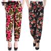 Women's 2PCS Spring Summer Large Size Pants Loose Printed Jogger Pants Autumn High Waist Thin Casual Cropped Pants
