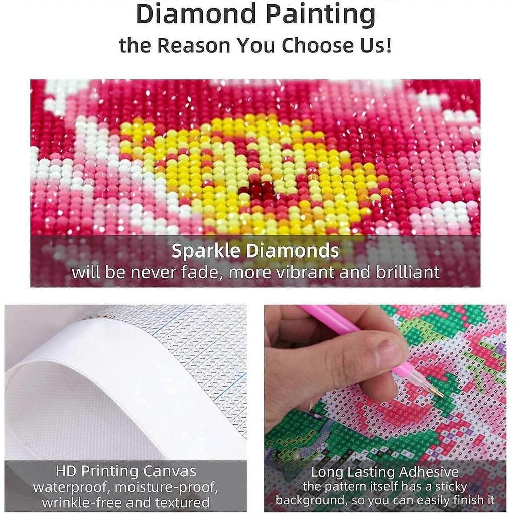 Diamond DIY Painting Art Kits for Adults Beauty Girl with Umbrella Full Round Drill Diamond Embroidery Kit Crystal