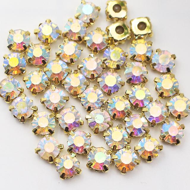 Promotion Ss12 -Ss40 Crystals Claw Cup Rhinestone Shiny Strass Stones Metal Base Fabric Beads Craft Top Rhinestones for Clothes