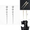 Pearl Long Dangle Earrings For Women With Elegant Office Wear Accessory