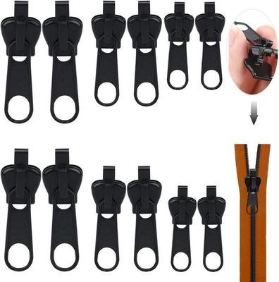 Бегунок для молнии - Универсальный - 12 шт. - 3 размера - Черный - Легкий ремонт