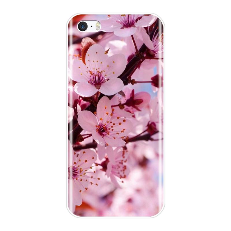 Эстетический чехол для телефона с розовым цветком вишни и сакуры для iPhone 5 S 5C 5S SE, мягкая силиконовая задняя крышка для Apple iPhone 4 S 4S