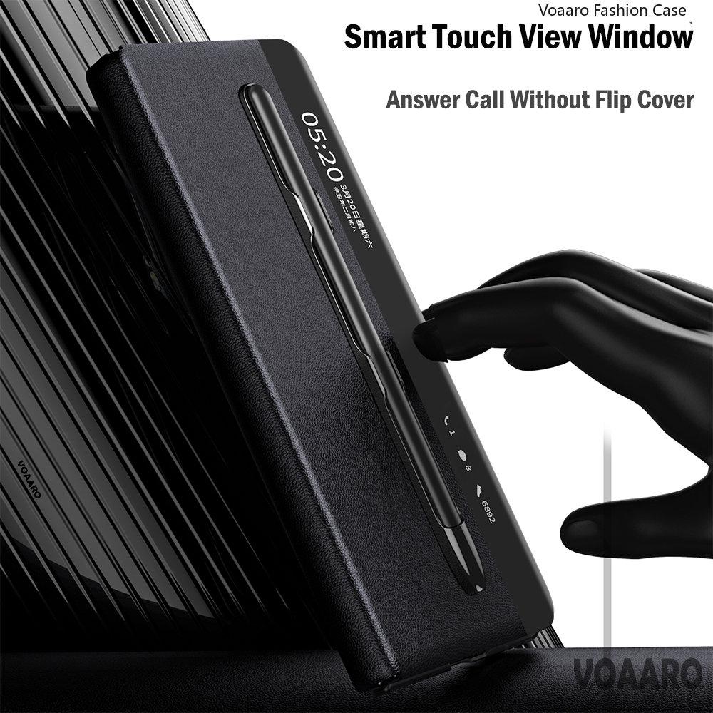 Чехол для Huawei Mate X3, чехол Smart Touch, откидное окно для просмотра, чехол для Huawei Mate X3, кожаный чехол с откидной крышкой, держатель с гнездом для сенсорной ручки