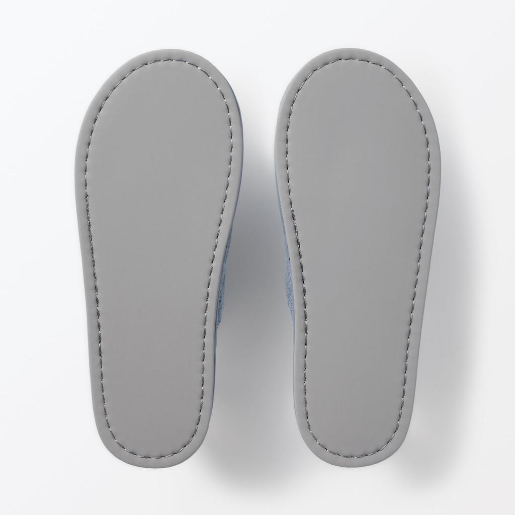 MUJI Моющиеся хлопковые махровые тапочки открытые размер M 76410287, с открытым носком, (22.5-25см), Синий,