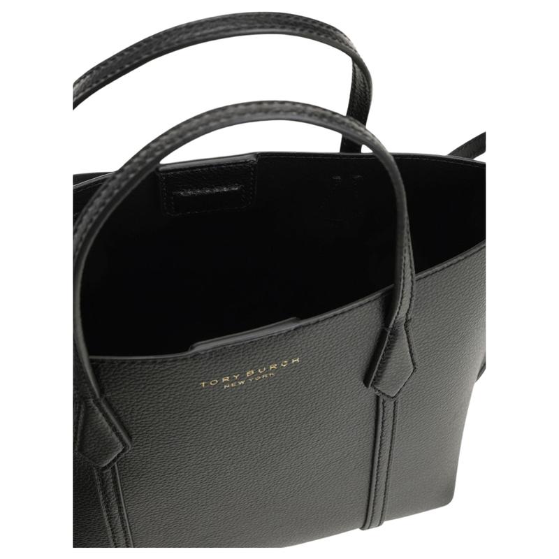TORY BURCH Brand logo gold logo on front Leather Handbag Small Women's Black 171784-001