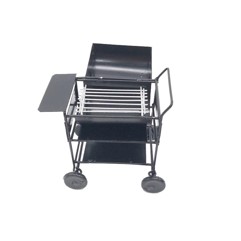 (проектор)Гриль для барбекю, миниатюрный двор, сад, 1/12, кукольный домик, барбекю, гриль для пикника, печь, черный