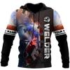 Welder Graphic Hoodies For Men Fashion Personalised Uniform Welder Pullovers Casual Hooded Sweatshirts Oversized Men Clothing