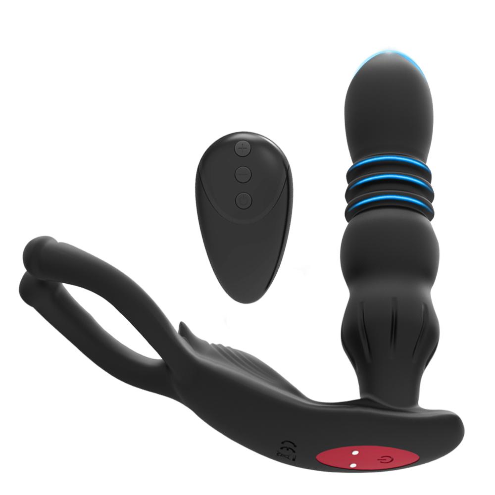 Телескопический мужской массажер простаты силиконовый дилдо вибратор женские секс-игрушки для женщин мужчин пульт дистанционного управления анальная пробка вибраторы