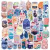 Fashionable Cartoon Beverage Bottle Stickers Pack 50Pcs Colorful Waterproof Cute Stickers for Flask