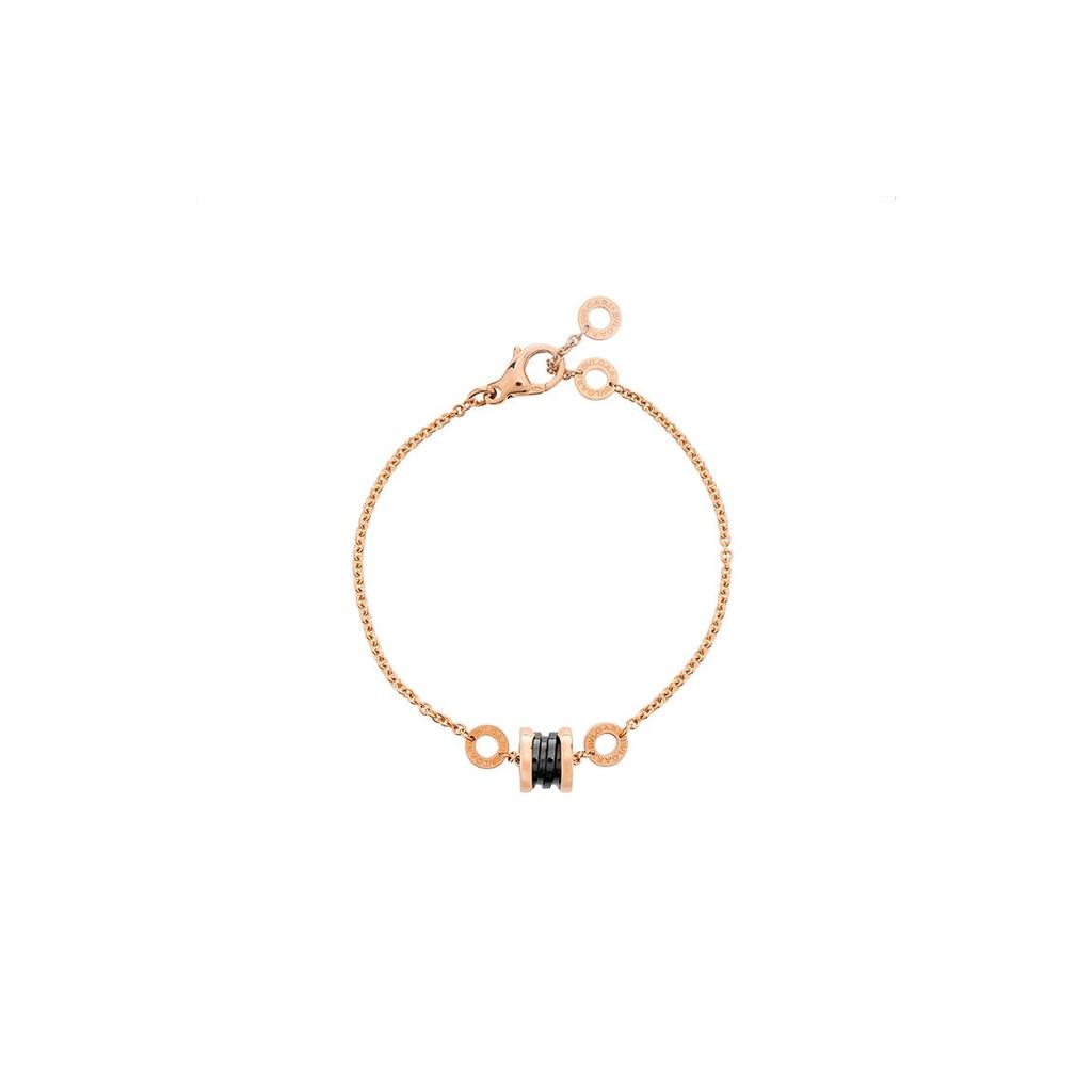 BVLGARI B.Zero1 Fashion Ceramic Pendant 18K Rose Gold Bracelet Women jewelry BR858157