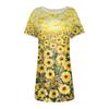 Women's Fashion Casual Floral Print Dress Round Neck Short Sleeves Miniskirt