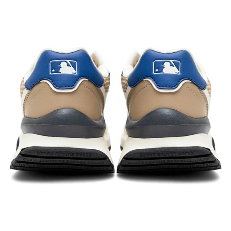 New MLB Chunky Runner Anti Slip Wear Resistant Low Top Chunky Sneakers Unisex Khaki White 3ASHRJ13N-07BGS