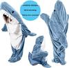 Flannel Shark Sleeping Bag & Onesie Pajamas - Wearable Blanket for Home