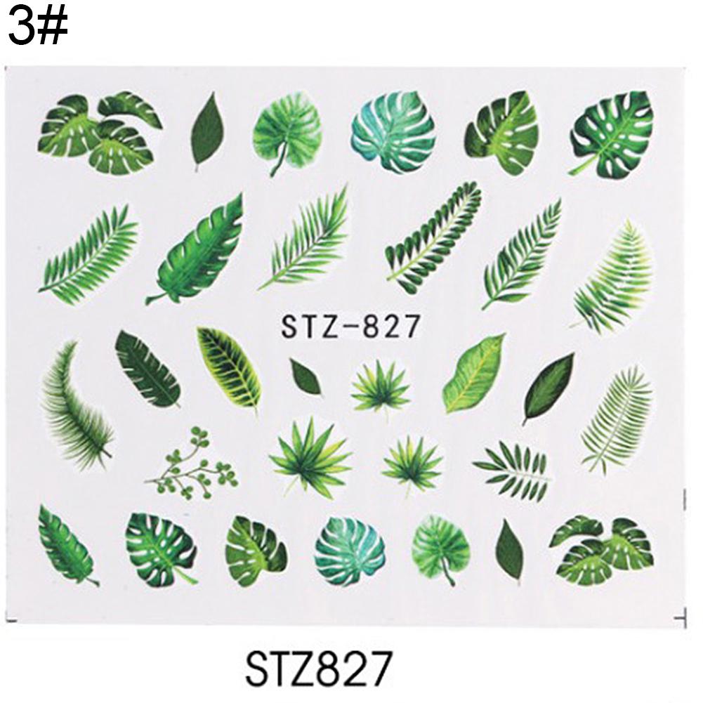 Puntos Nail Art Manicure Decor 3D DIY Leaf Rose Flower Animals Adhesive Stickers Decal