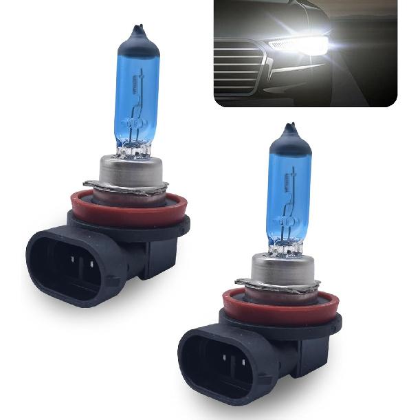 Pack-2 H11 Halogen Bulbs, Car Xenon Light Bulbs, 12V 55W Car High Beam Lights, Automobile Lights Replacement Kit, Universal for Most Cars, SUVs and