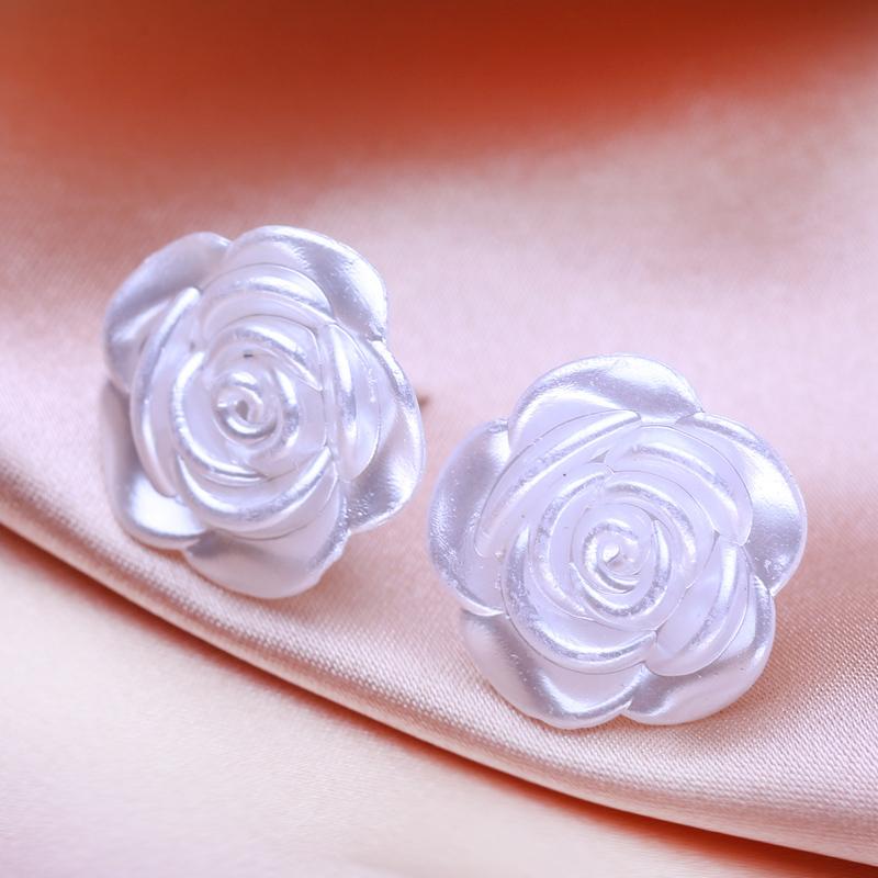 KNIKOO Красные серьги-гвоздики для женщин, модные серьги, ювелирные изделия для свадьбы, вечеринки, серьги с цветами, подарки