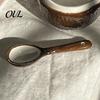 Versatile Home Drinkware Vintage Coconut Shell Ceramic Mug, Handmade Irregular Coffee Cup with Spoon, Practical Gift for Best Friends Rustic