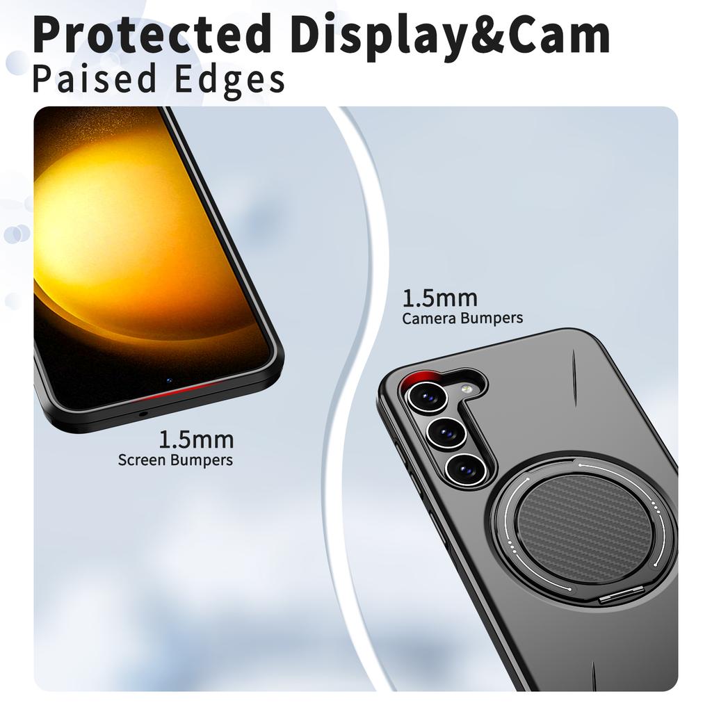 Однотонный чехол-подставка с кольцом для Samsung Galaxy S25 FE S24 Ultra S23 Plus A17 A56 A36 A16 A15 A55 A35 A14 A26