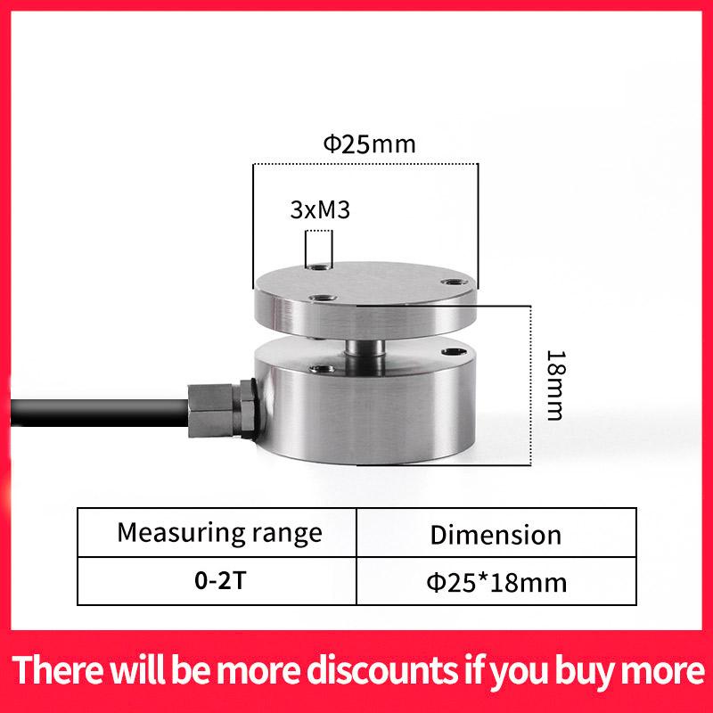 High Quality 25mm Inline Load Cell Miniature Tension and Compression Force Transducer Impact Force Measurement Weighing Sensor