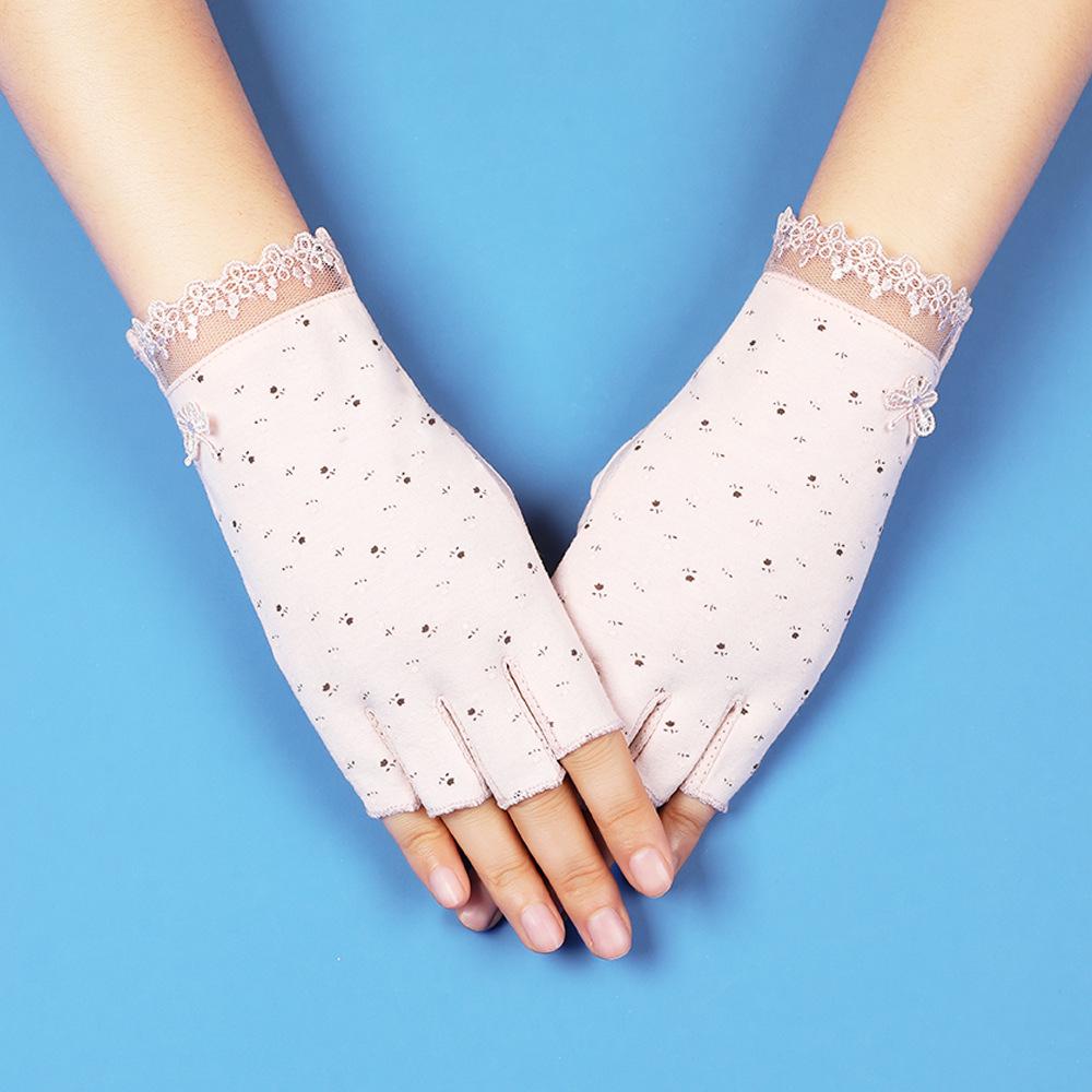 Солнцезащитные перчатки без пальцев для женщин, тонкие дышащие летние, противоскользящие, для маникюра, УФ-защита, для велоспорта, вождения