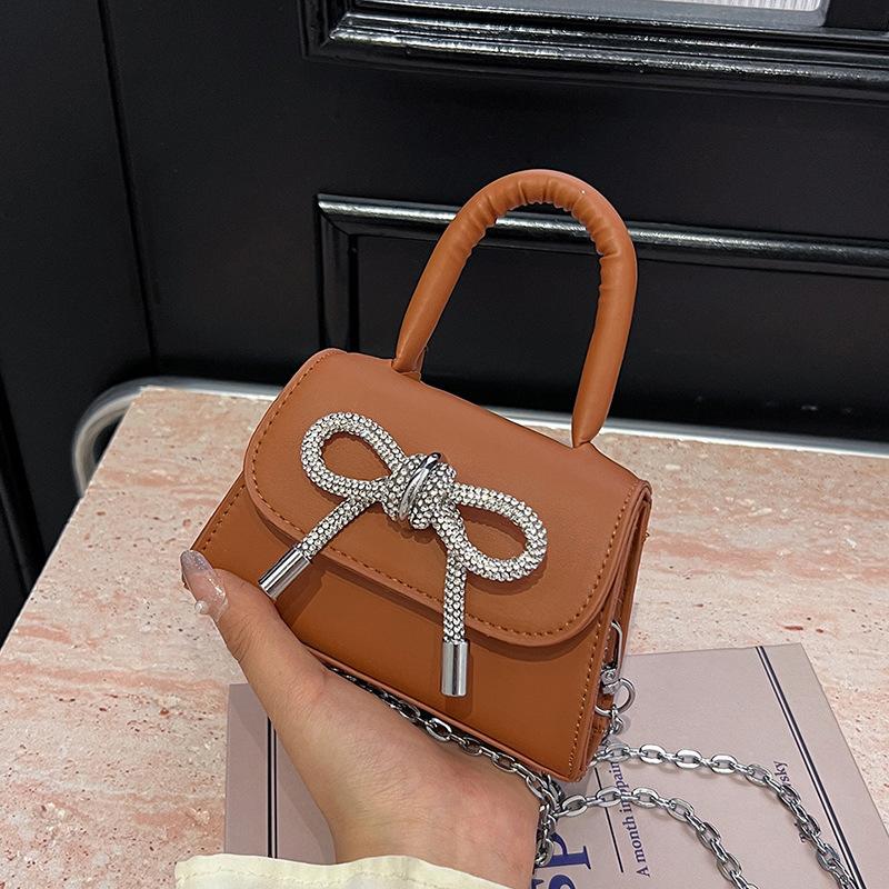 Женская модная маленькая сумка с бантом, новинка весны 2024, универсальная сумка через плечо