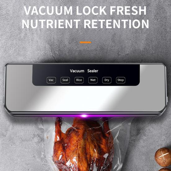 Вакуумная машина для запайки с сухим/влажным режимами, 65 кПа, сильное всасывание, быстрый нагрев, высокоскоростной двигатель, полностью автоматическая машина для запечатывания пищевых продуктов