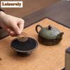 Креативный чайник для заваривания благовоний, курильница Zen, бронза, зеленая керамика, подставка для сиденья из агарового дерева, печь из сандалового дерева, украшение для чайного столика, поделки