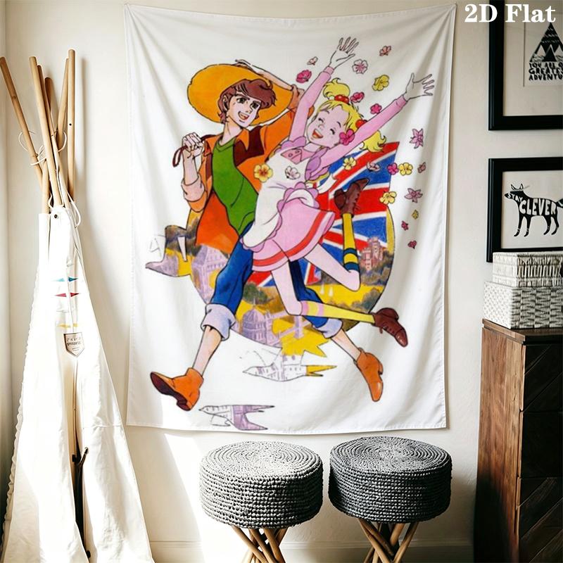 Hello! Sandybell Wall Tapestry Aesthetic Wall Hanging Printed Fabric Blanket Decorative Tapestries for Bedroom Living Room Home Decor