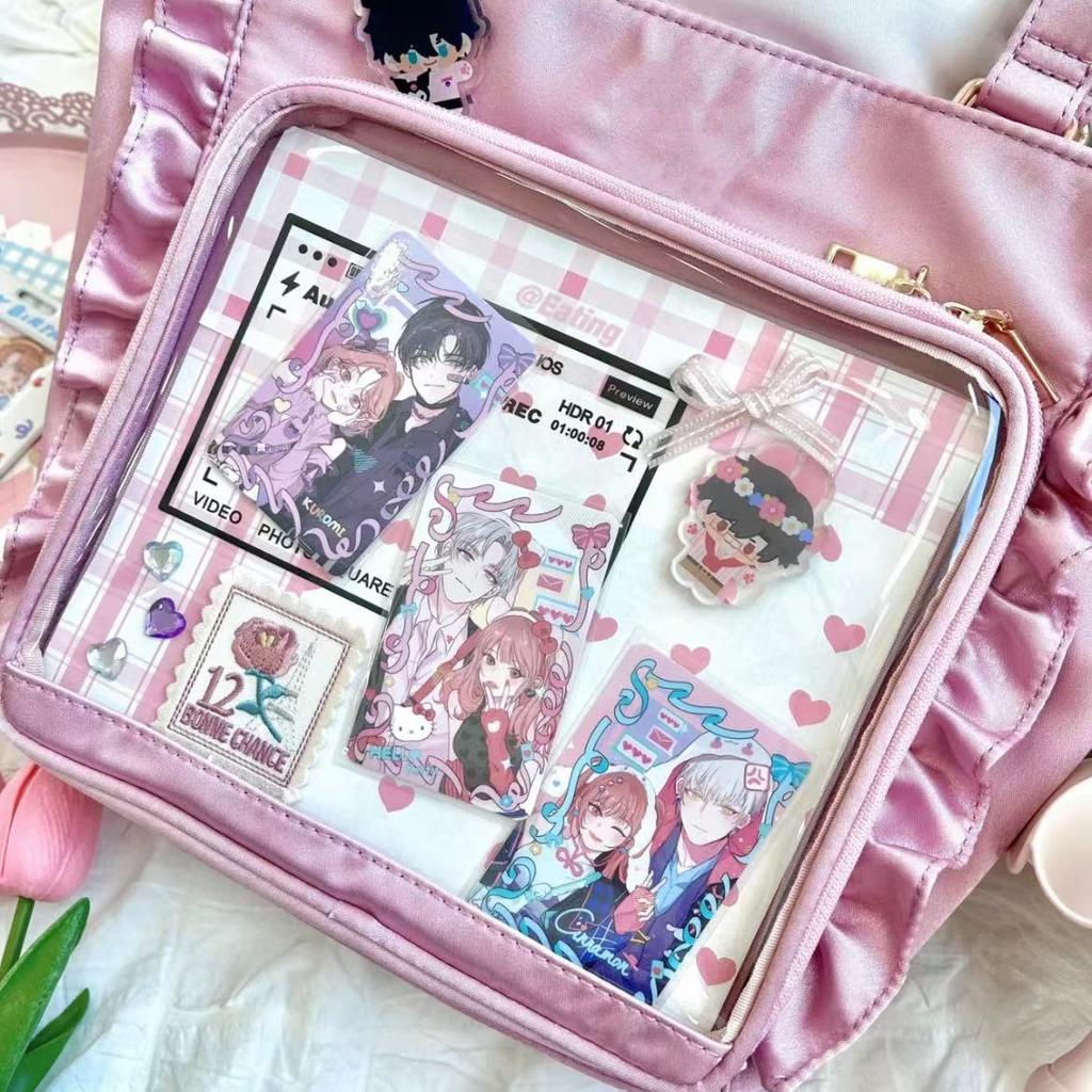 Лента Милая Сумка-тоут Большая Вместимость Бар Повседневная Прозрачная Сумка Для Перевозки Болью Двумерная Одно Плечо Портативная