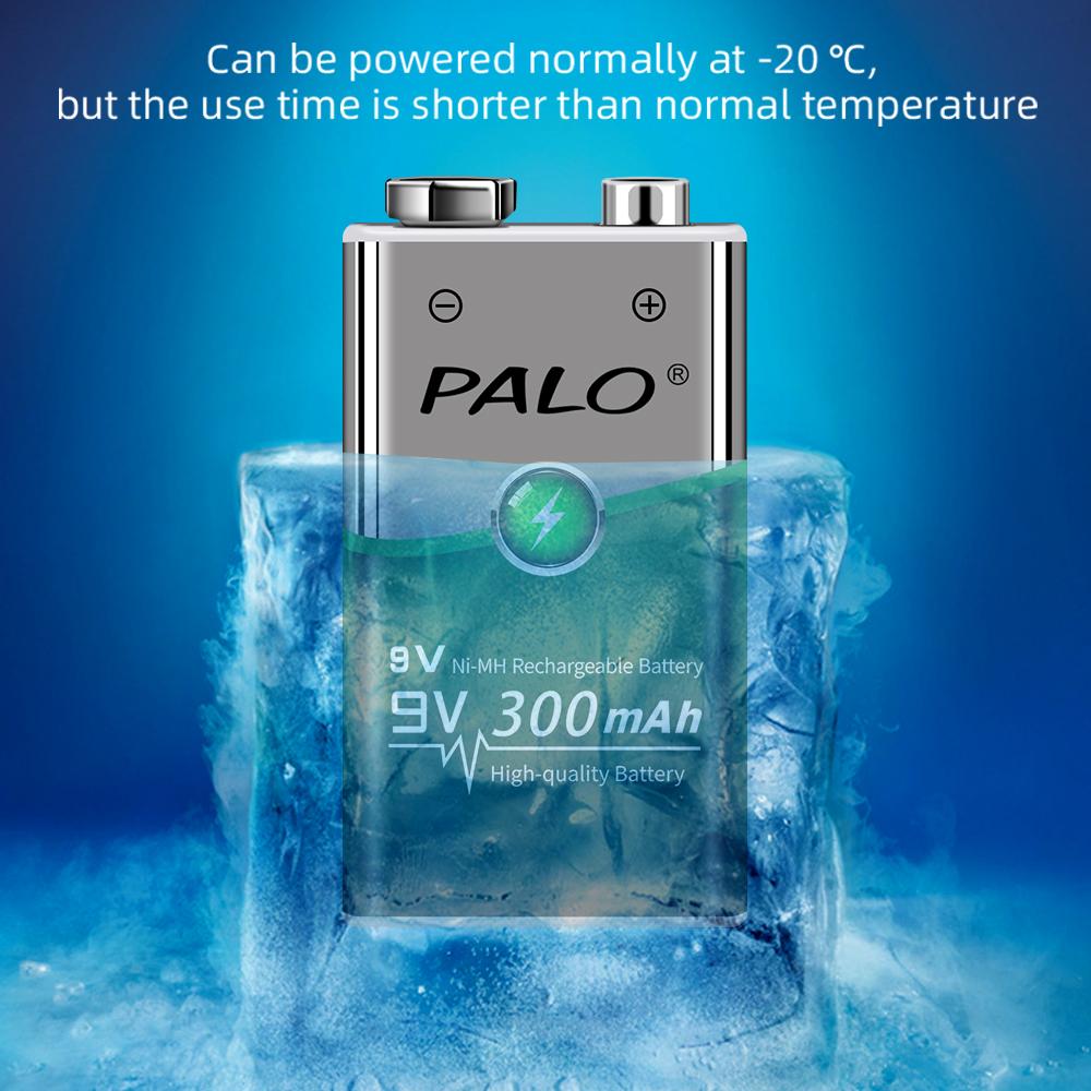 PALO 9 В 6F22 300 мАч Ni-MH Ni MH перезаряжаемая квадратная батарея для радиоуправляемого вертолета, микрофона, металлоискателя, 9 Вольт, Корона