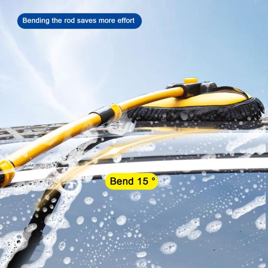 15° Изогнутая щетка для мытья автомобиля с длинной ручкой Микрофибровая швабра для мытья автомобиля без царапин с удлинителем