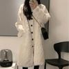 Lamb Wool White Cotton-padded Coat for Women's Winter New Thickened Medium and Long Wool Imitation Fur Coat