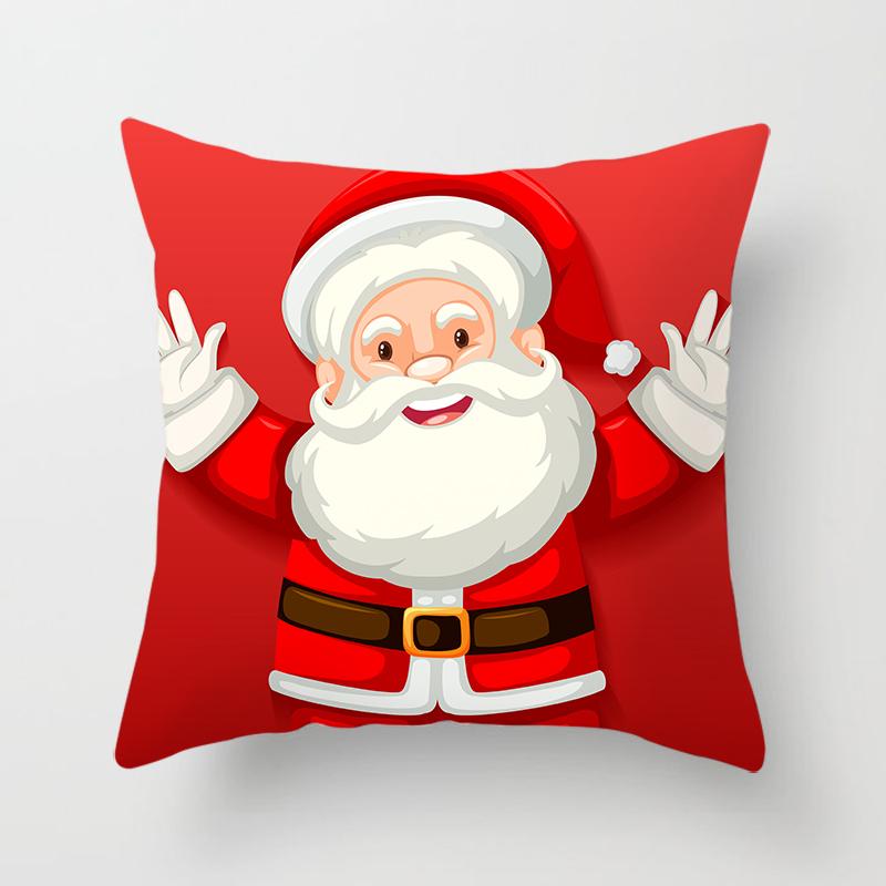 Cartoon Santa Claus Pillowcase Sofa Kids Room Decoration Merry Christmas Cushion Cover