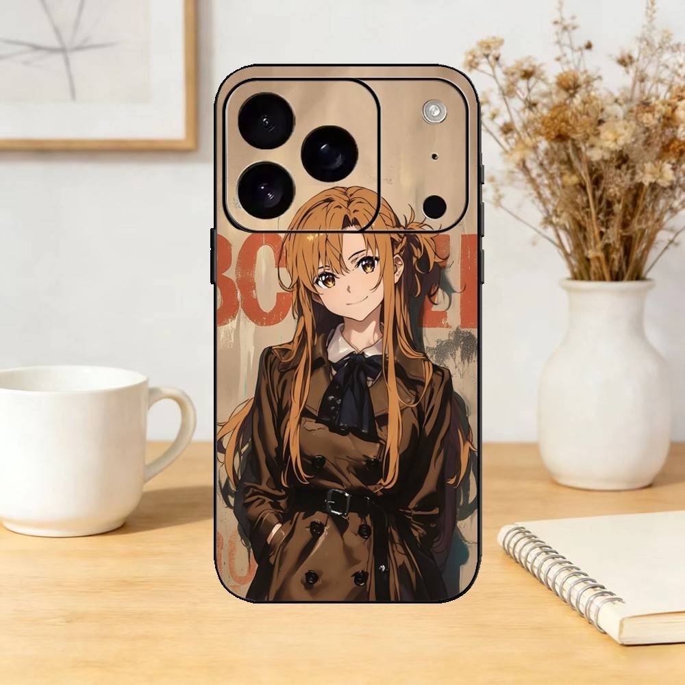 Чехол для телефона SAO Y-Yuuki Asuna Силиконовый черный Мягкий Для IPhone 17,16,15,14,13,12,11,SE,Plus Pro Max