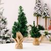 Green Linen Mini Christmas Tree Plastic Christmas Pine Tree Artificial Christmas Tree  Party Gifts