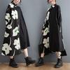 2025 Плюс Размер Женщин Свободное Платье Женское Базовое Длинное Платье Винтаж Повседневный Цветочный Принт Платье Оверсайз
